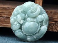 新疆天山翠圆珠手链男女款冰种飘花玉石手链天山翠玉手串直播货源详情4