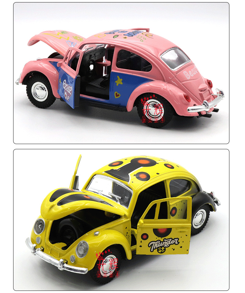Crossover 1:32 puerta triple graffiti escarabajo modelos de coches antiguos juguetes para niños coches de balón juguetes para niños pic 7