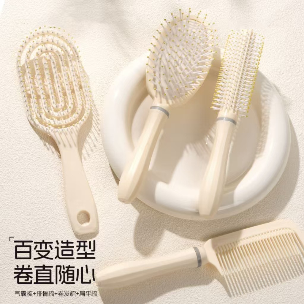 Wholesale of smooth and fluffy combs for hair styling, rib combs for women, dry and wet dual-purpose large curved massage combs, airbag air cushion combs pic 3
