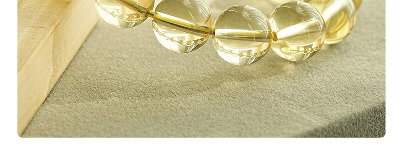 Xiaoshitouyuan Jewelry Natural Yellow Crystal Round Bead bracelet Brazilian yellow crystal loose bead bracelet pic 10