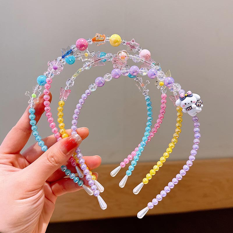 跨境新款儿童项链首饰套装炫彩串珠手链卡通发箍耳环公主女童配饰详情12