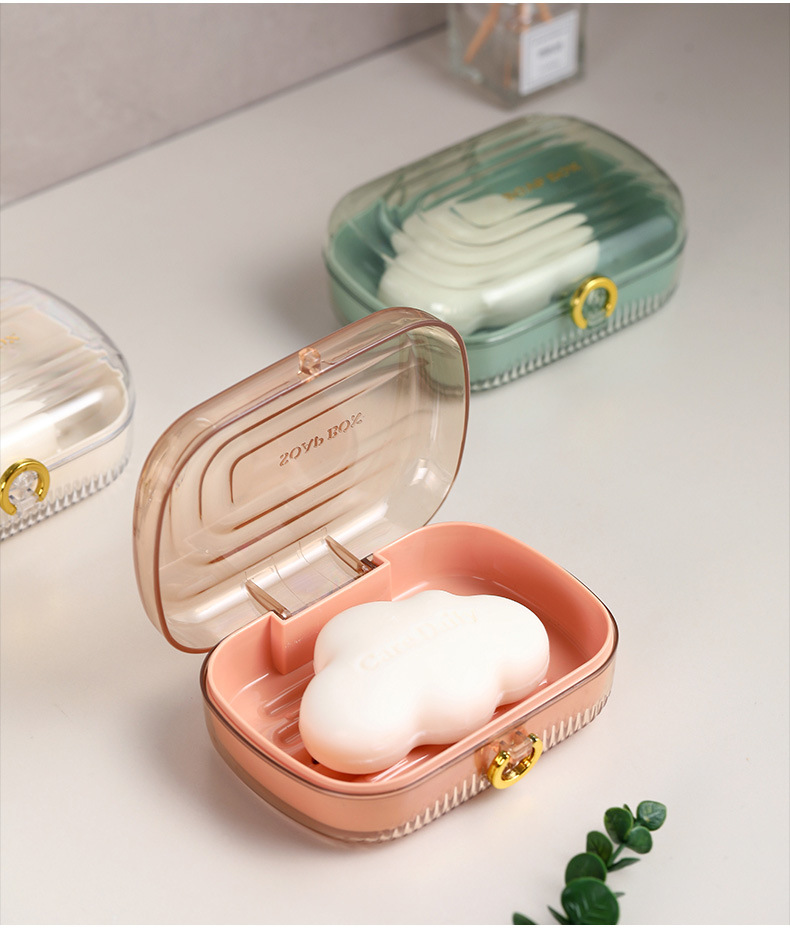 Multi-color and multi-style bathroom soap box, waterproof, portable, thickened, creative dormitory draining, covered soap box for travel pic 17