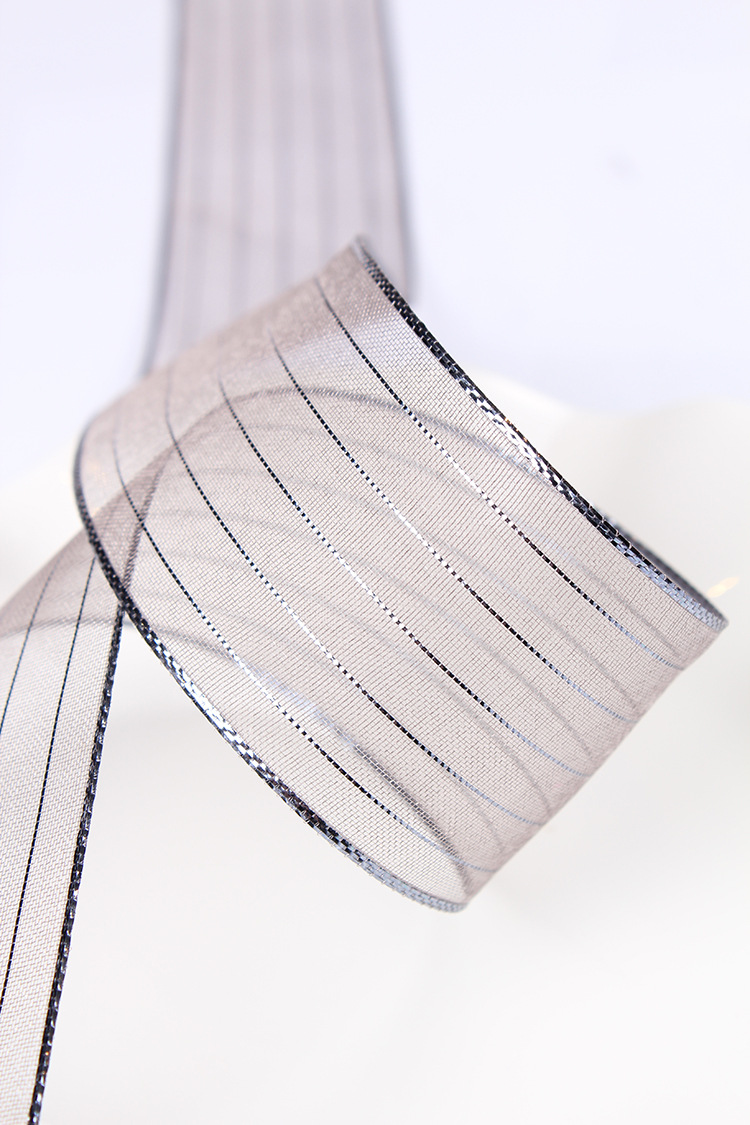 Wholesale of Dingxin bright silk striped ribbons, DIY handmade hair accessories, bouquets, packaging, transparent snow gauze ribbons, bows and colorful ribbons pic 10