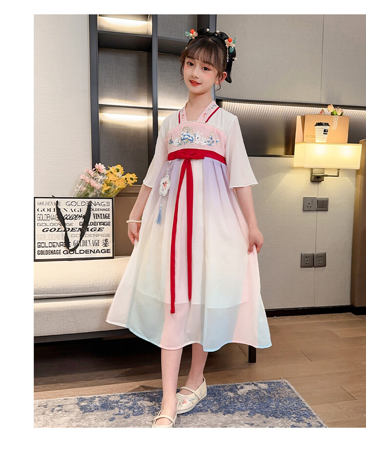 汉服女童春薄款中国风襦裙连衣裙古装超仙春季小女孩儿童唐装批发详情29