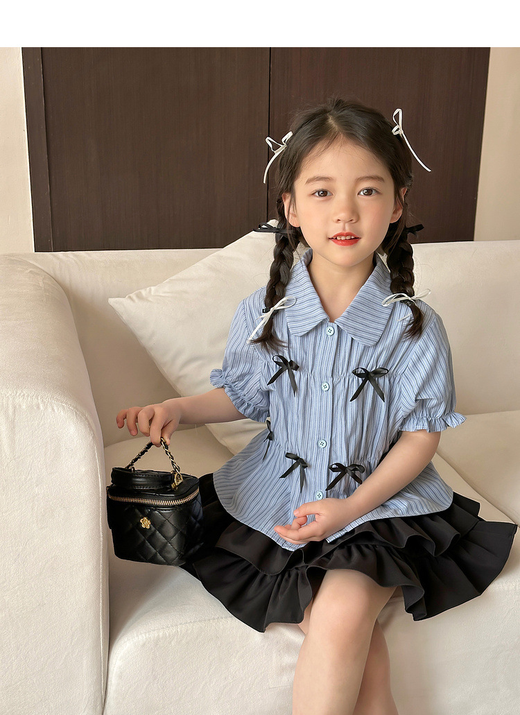 女童衬衫2024夏装新款韩版童装上衣洋气宝宝娃娃衫儿童短裙蛋糕裙详情26