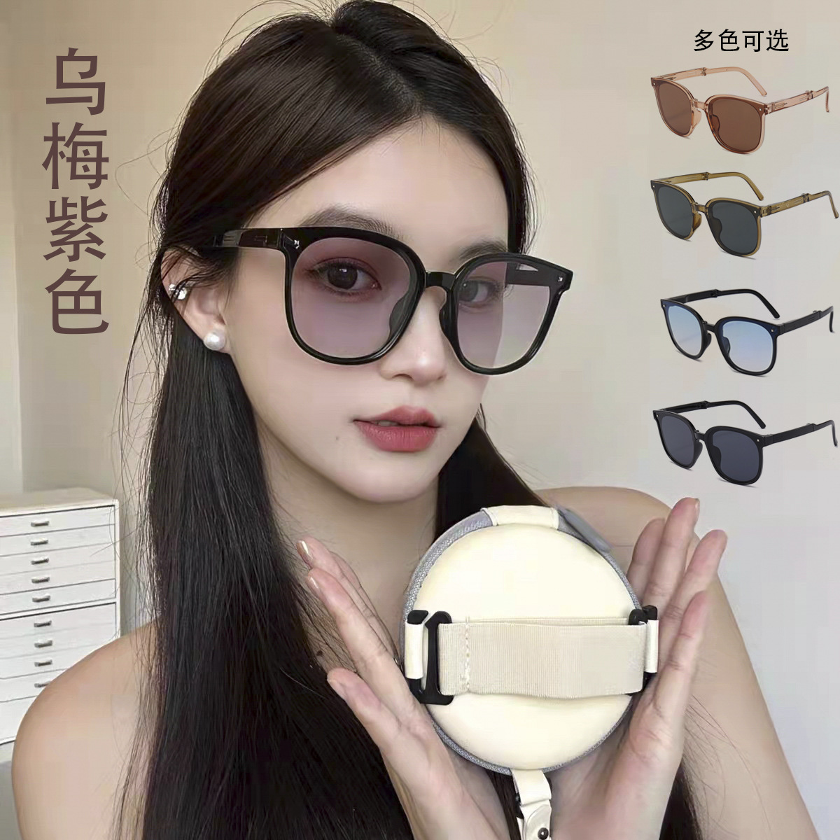 新款时尚墨镜女夏防紫外线男士开车专用高级感gm偏光太阳镜黑框潮详情6