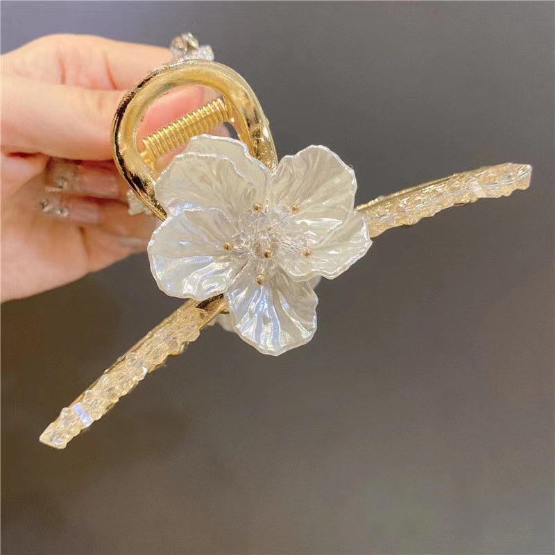 Mesh bow clip, Korean-style pearl tassel pendant hair clip, ancient style, super ethereal hair accessory, updo, shark clip pic 17