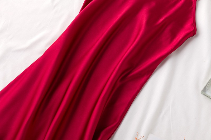 晨袍女伴娘结婚睡袍女士吊带内搭打底睡裙红色新娘仿真丝睡衣春夏详情24