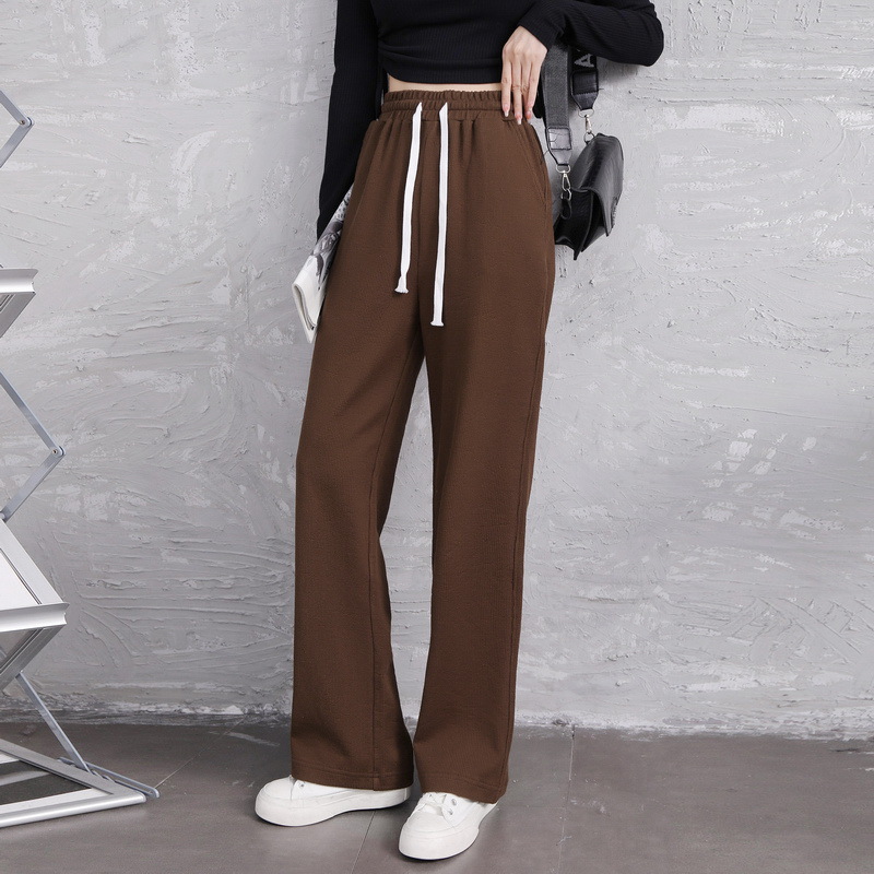 Early spring pure cotton fashionable casual set for women, loose, sporty and slimming straight-leg high-waisted wide-leg pants, zipper hooded jacket pic 51