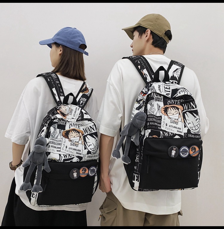 2023新款书包大容量时尚百搭双肩包初高中生情侣简约校园风双肩包详情17