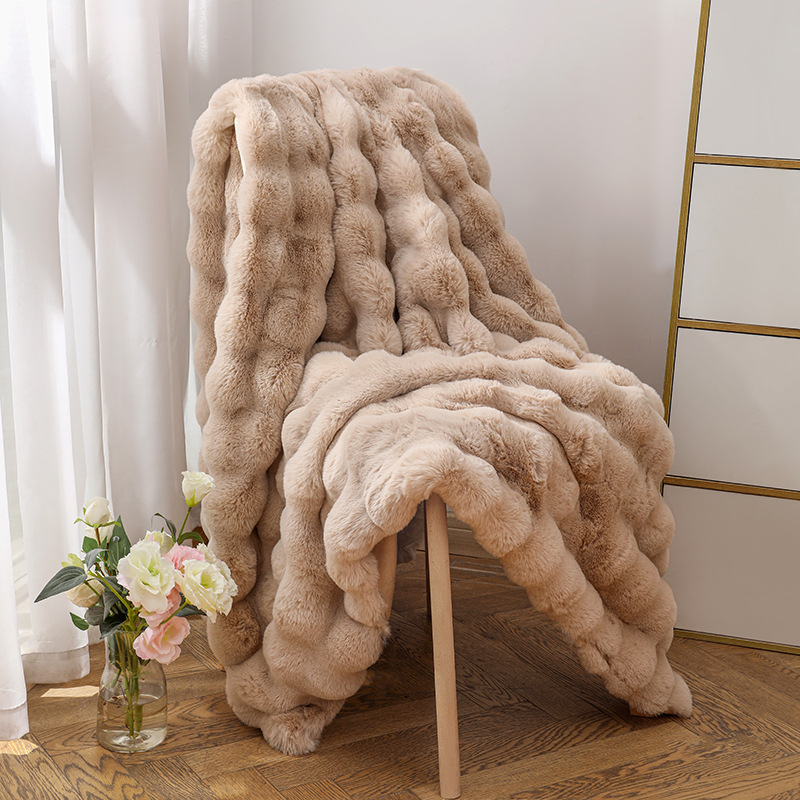托斯卡纳毛毯加厚现代简约绒盖毯牛奶绒外贸仿獭兔毛皮毛毯子四季详情16