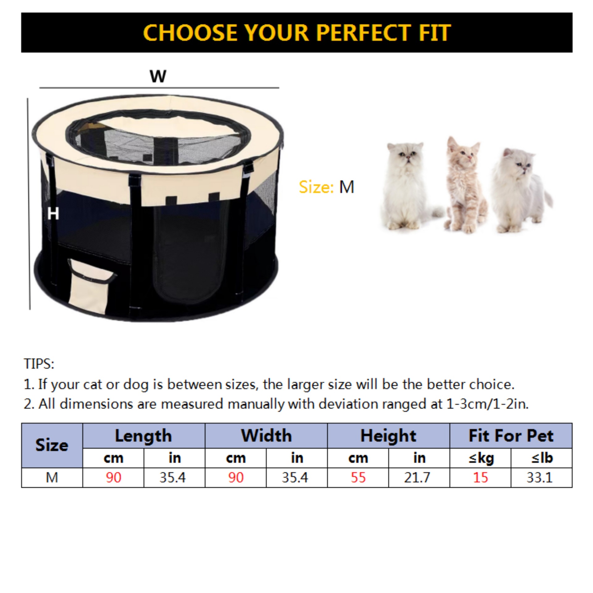 Pet cat bed, foldable Oxford cloth pet enclosure, portable storage, round pet tent, cat delivery room, cat bed pic 2