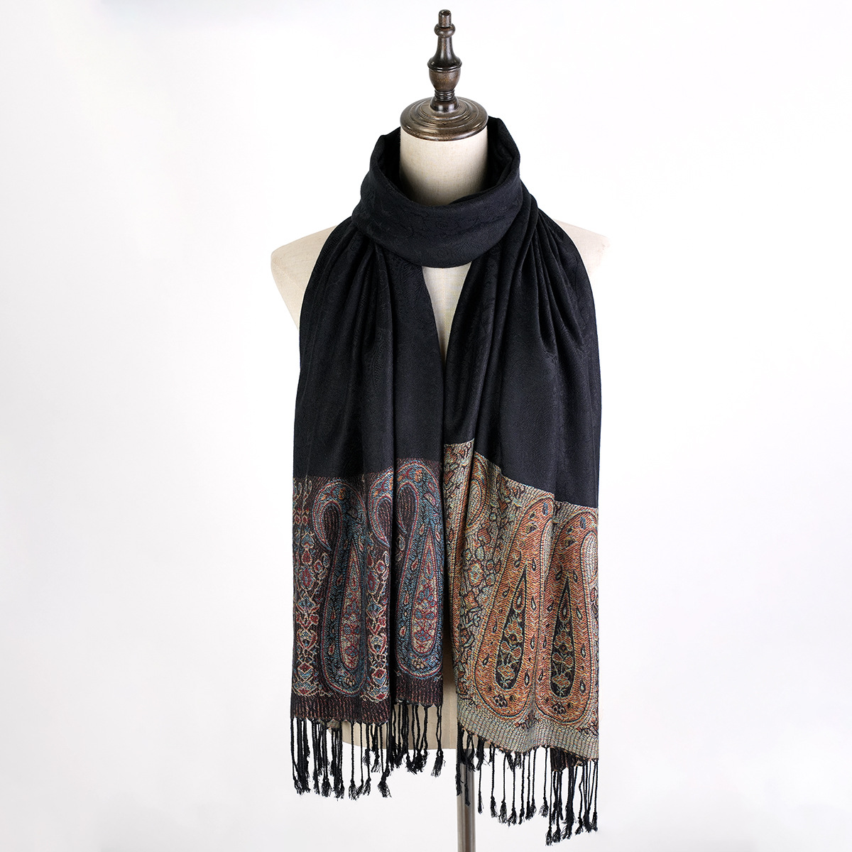 拍照首选 新款时尚四季百搭提花流苏围巾长巾批发 厂家直销详情10