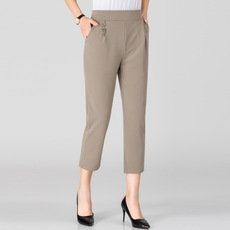 中年女裤春秋新款夏装七八分裤妈妈裤子薄松紧高腰弹力宽松休闲裤详情4