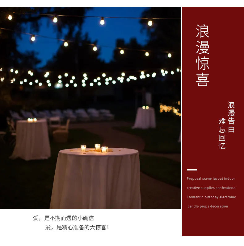 Cross-border exclusive supply of smokeless lighting led electronic candle lamps wholesale, transparent small tea wax Christmas proposal decoration pic 3