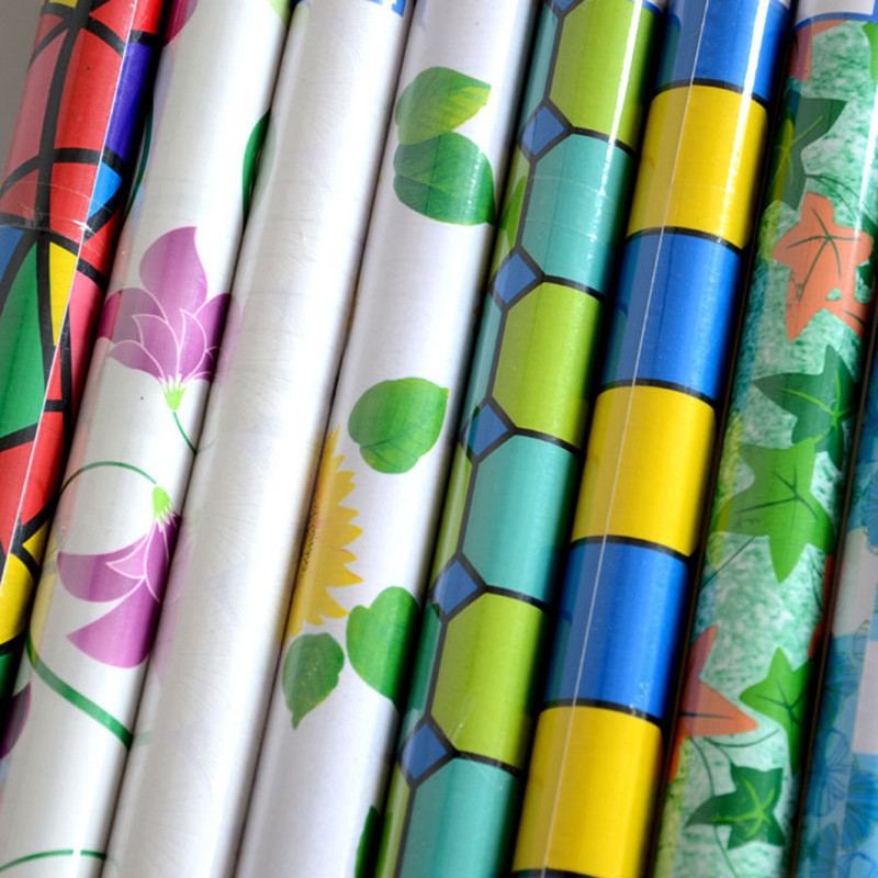 厂家直销1米玻璃纸彩色花型玻璃纸自粘玻璃花纸详情2