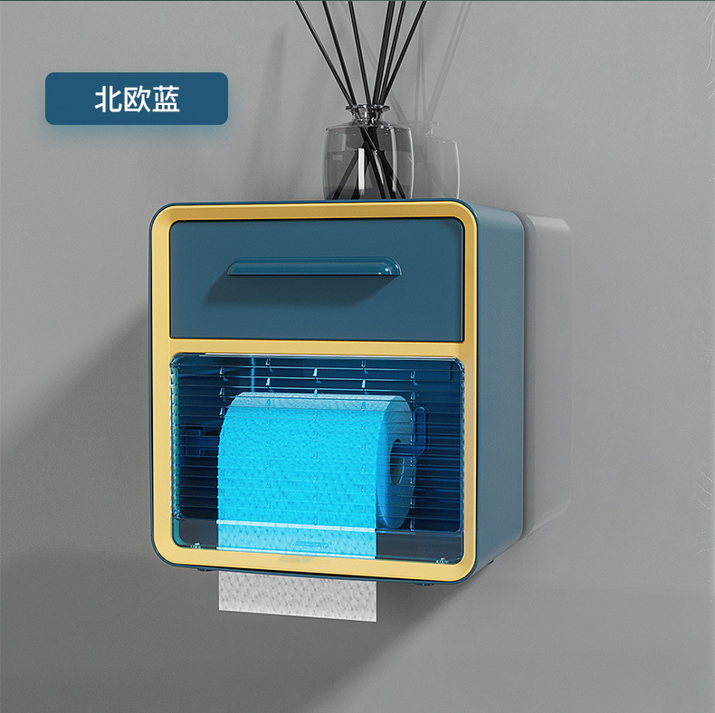 The new bathroom blinds, wall-mounted tissue box, with functions such as visible retractable paper size storage and drawers pic 21
