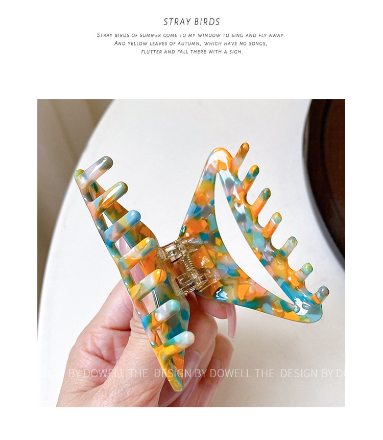 Dowei Accessories, Korean medium-sized acetate hair clip, back of the head, acetate shark clip, high-end semi-tied hair accessory pic 10