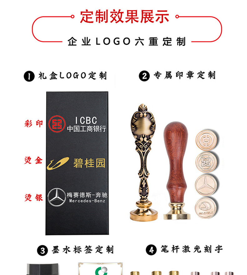 欧式复古钢笔皇冠雕花吸铁磁盒蘸水笔套装教师节礼物创意礼品鹅毛详情17