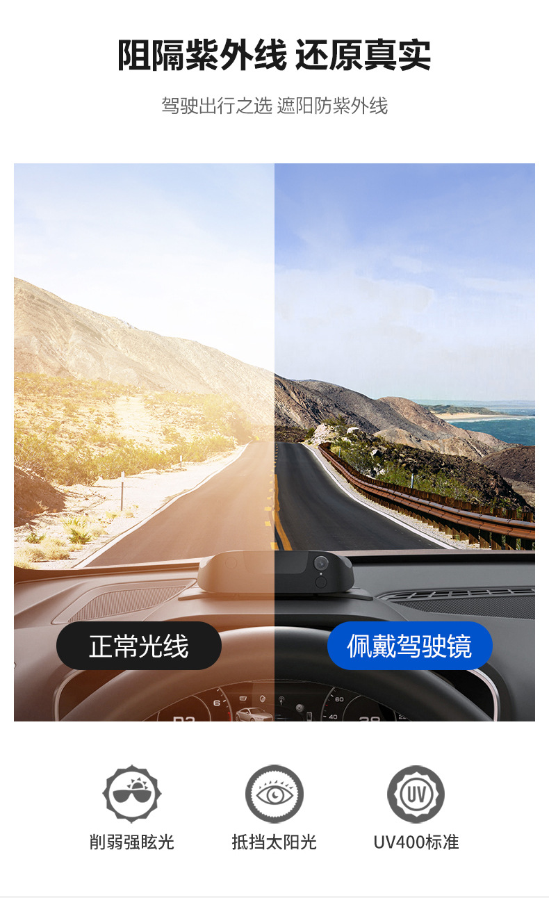 新款复古偏光男士太阳眼镜铝镁半框司机驾驶墨镜户外运动骑行眼镜详情7