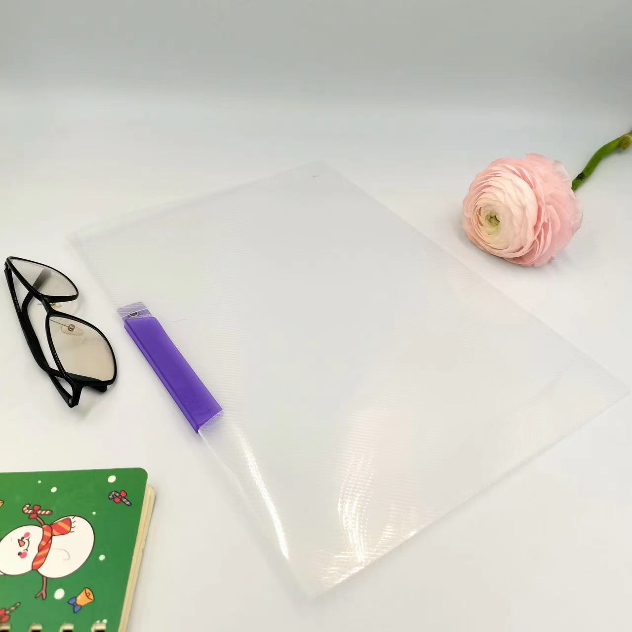 A4 Rotating clip, Morandi water drop pull rod clip, thickened pull rod clip, large-capacity student storage office folder pic 3