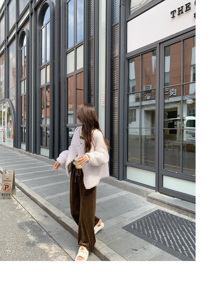 冬季新年羊羔毛皮草短款女网红羊剪绒布加迪全羊毛年轻短外套详情72