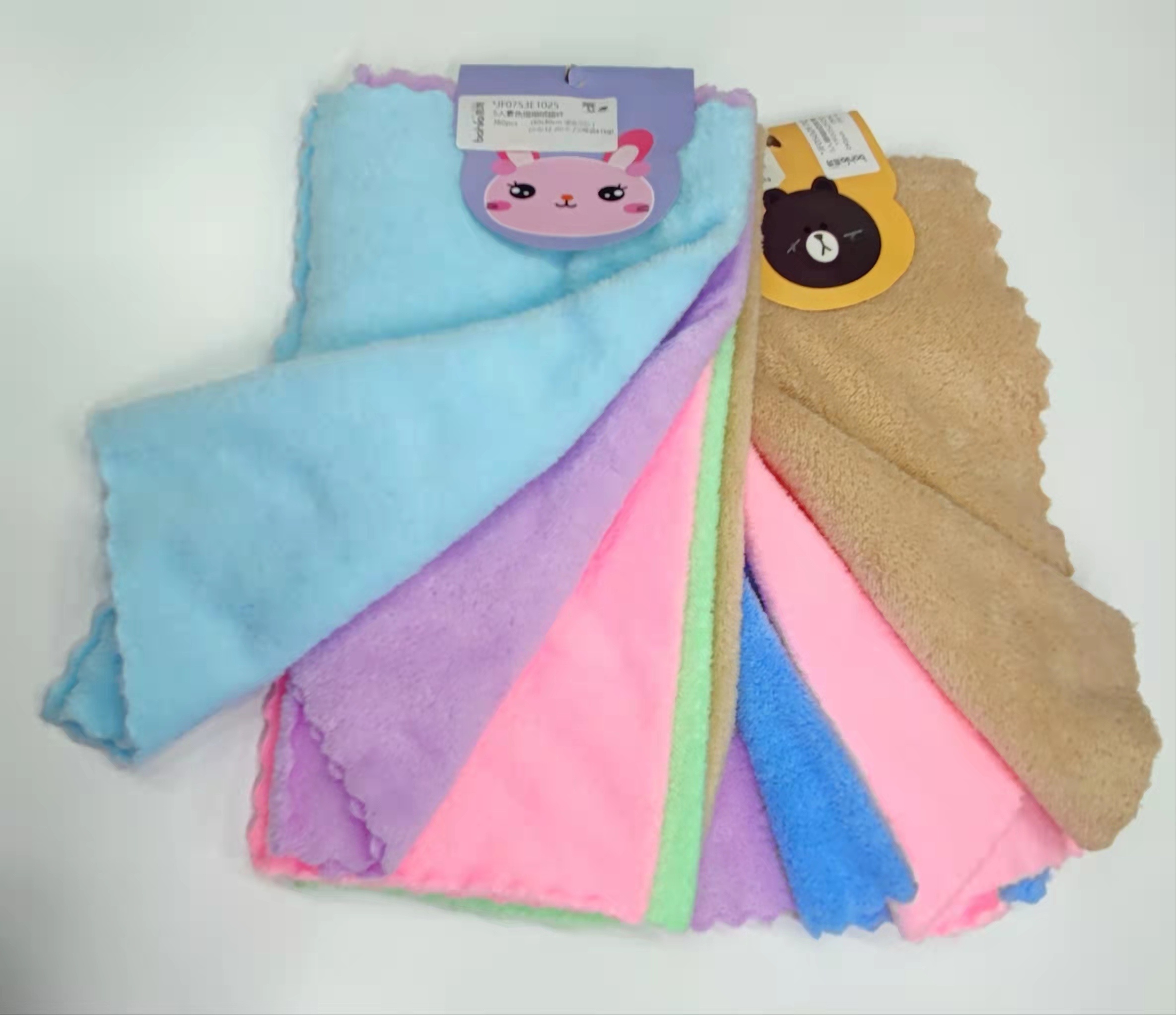 Low-density, medium-density and high-density coral fleece plain square towels, soft absorbent baby handkerchiefs, hand towels, home cleaning cloths pic 13