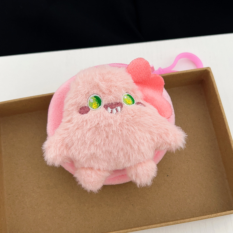 新款可爱毛绒迷你零钱包少女装饰挂件创意卡通耳机收纳包挂饰批发详情13