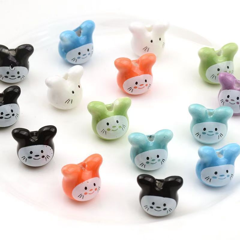 Simple and colorful ceramic pearlescent surface fish five-petal flower beads scattered beads diy handcrafted beaded bracelet decoration accessories pic 44