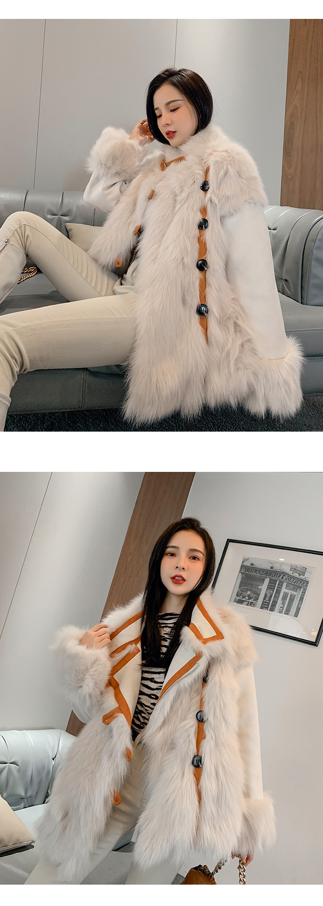 A 20-year new winter all-in-one rabbit fur coat for women, a fashionable and versatile two-wear jacket pic 9