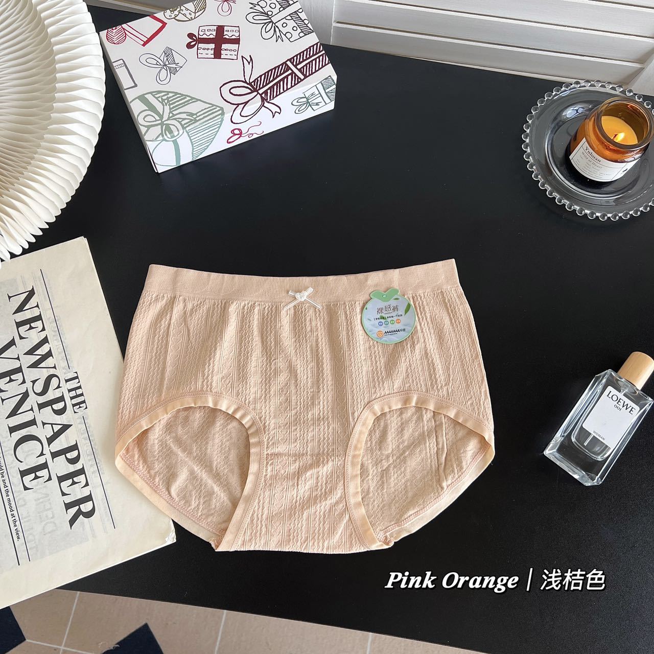 新款7A蚕丝底裆女士内裤蕾丝透气中腰提臀防走光三角裤女收腹无缝详情29