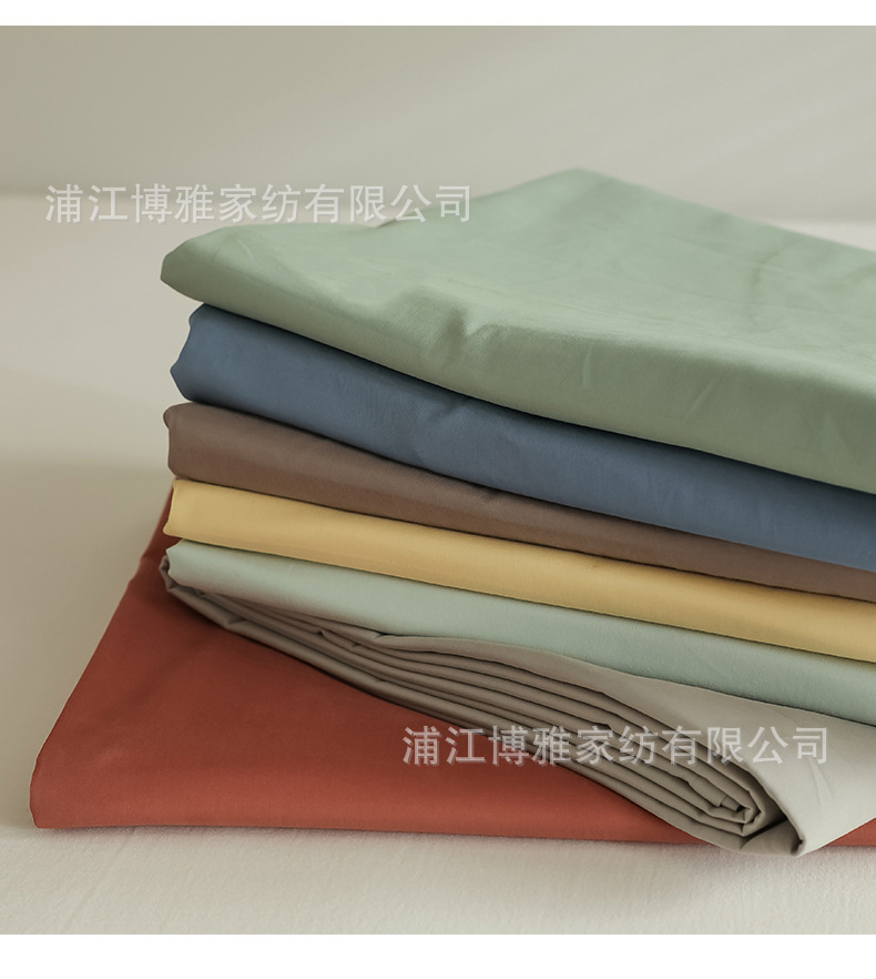 Wholesale of modern, simple and light luxury 100-count Gongsatin high-count dense all-cotton brushed bed sheets, bed linens and bedding items pic 10
