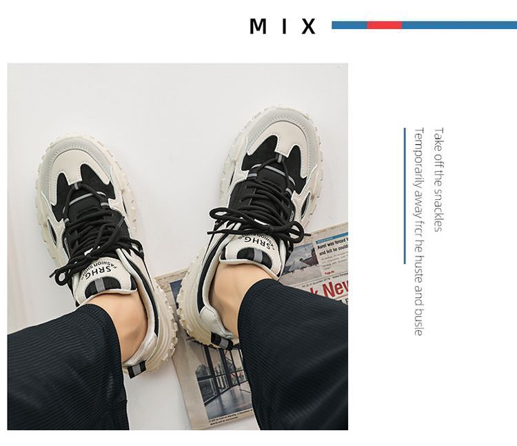 厚底时尚运动鞋夏季新款网红港风透气休闲男鞋工作防滑耐磨老爹鞋详情7