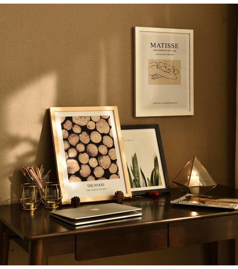 实木相框A4 A3 4开8K16寸20寸24相册照片相架 挂墙画框装裱木质 桂圆干色调摆台装饰详情7