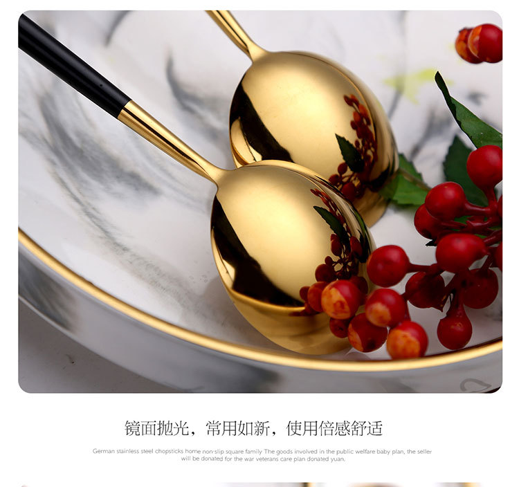 Bright 304 stainless steel Western tableware, Portuguese steak knife, fork and spoon set, mirror-polished, Nordic ins style pic 15