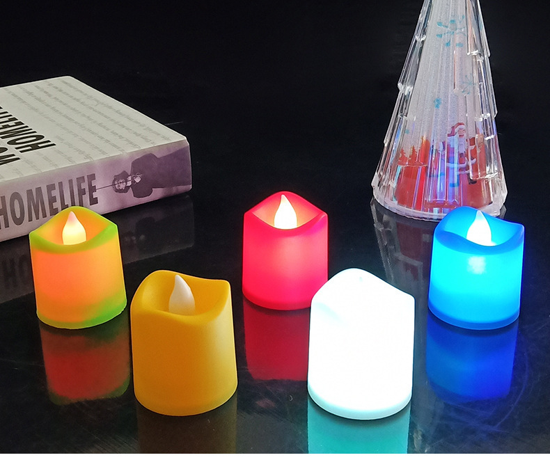 Factory direct sales of small wave seven-color candles, creative LED electronic candle lamps, home decoration and party setting supplies pic 6