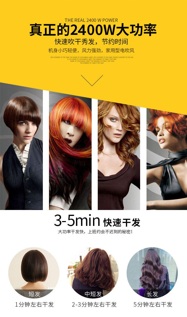 Cross-border SOKANY5988 hair dryer, European standard in stock, hair salon, professional hair dryer, high power, household, foreign trade pic 3
