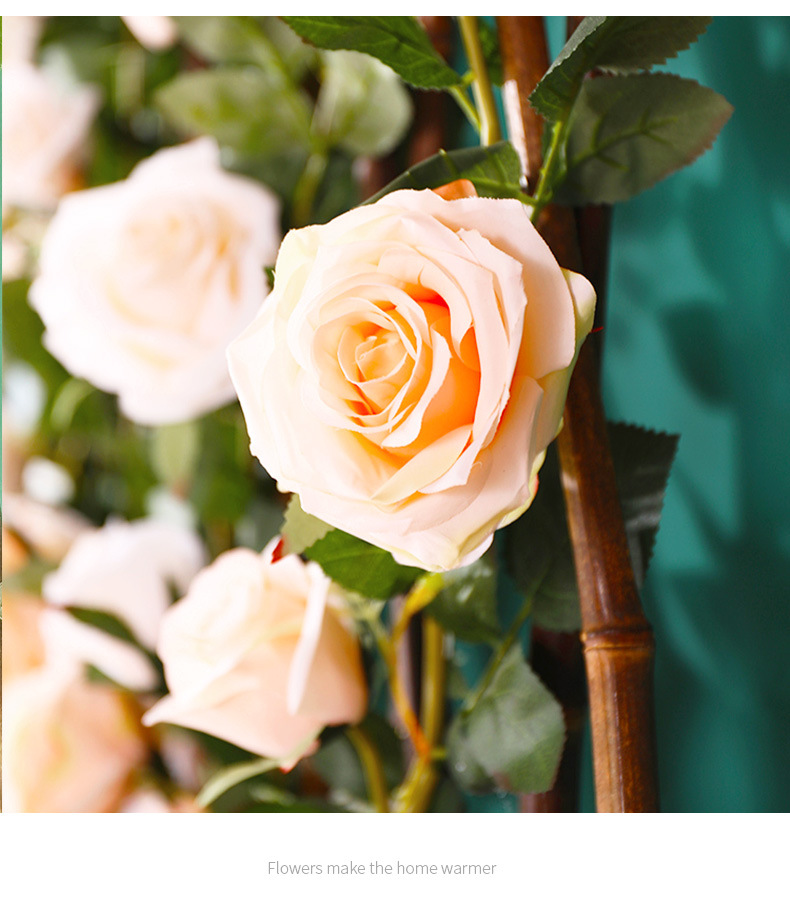 Wholesale decoration and arrangement of wedding artificial flowers, artificial flowers, vines, pink wedding roses, vines, artificial flower vines pic 21