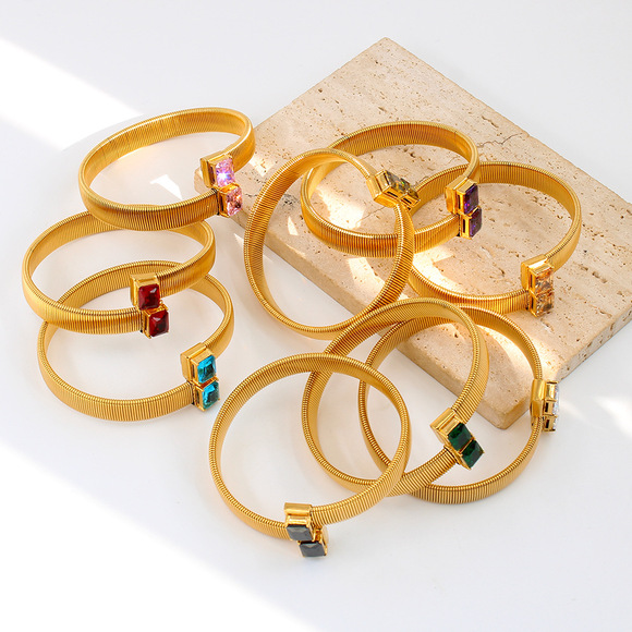 欧美重工钛钢编织项圈女项链小众设计锁骨链真空保色18KYS205详情14