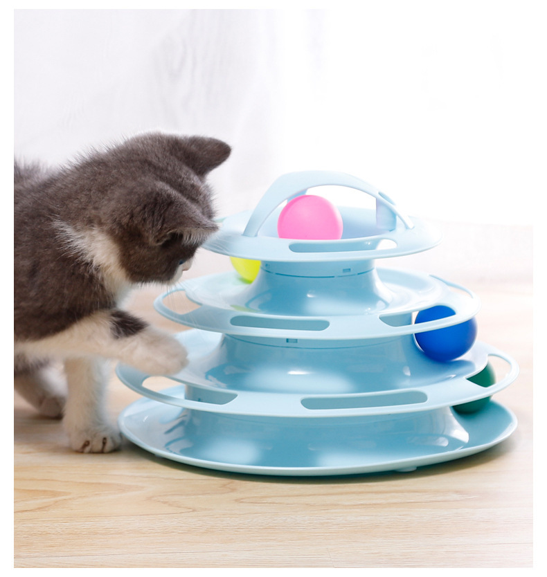 批发猫咪玩具四层转盘羽毛逗猫棒逗猫玩具猫转盘互动玩具宠物用品详情11