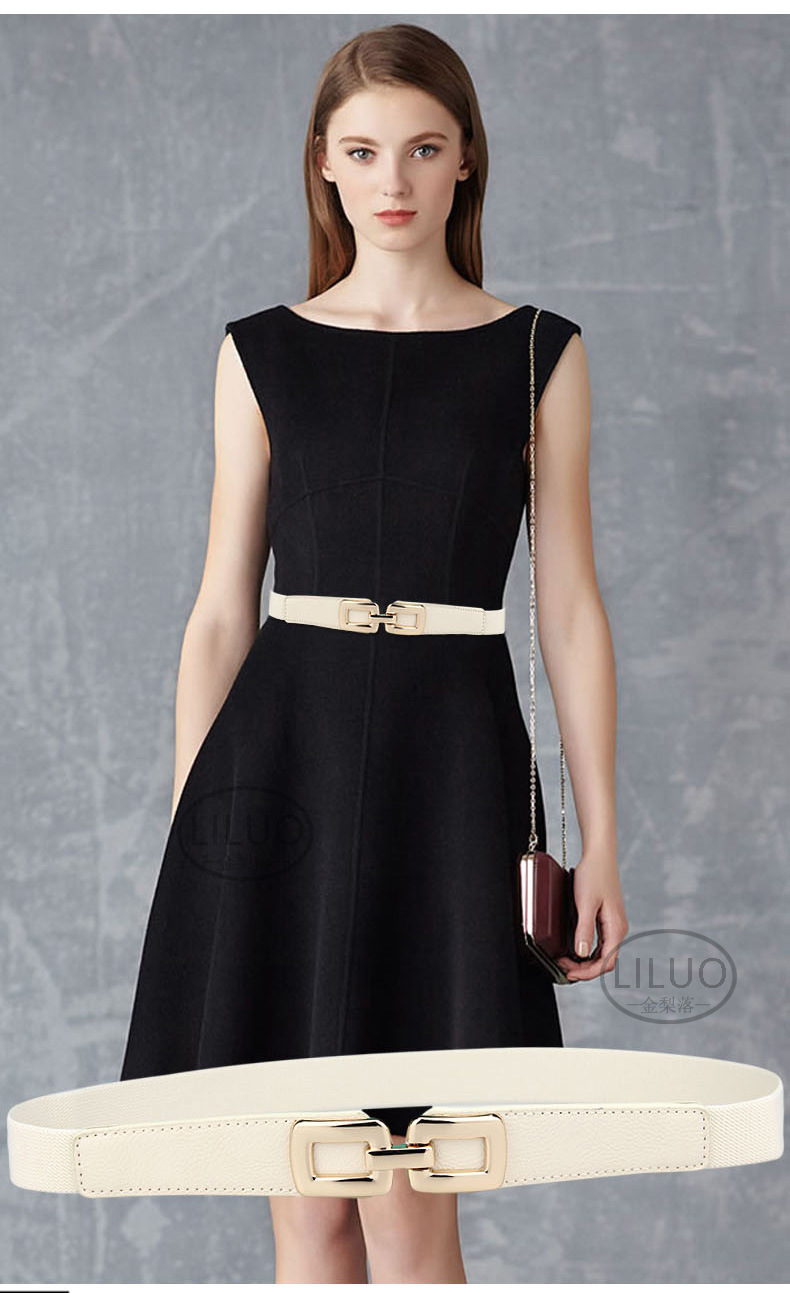 正方扣头窄款腰带女装饰配裙子腰封松紧弹力细皮带百搭简单裤带夏详情5