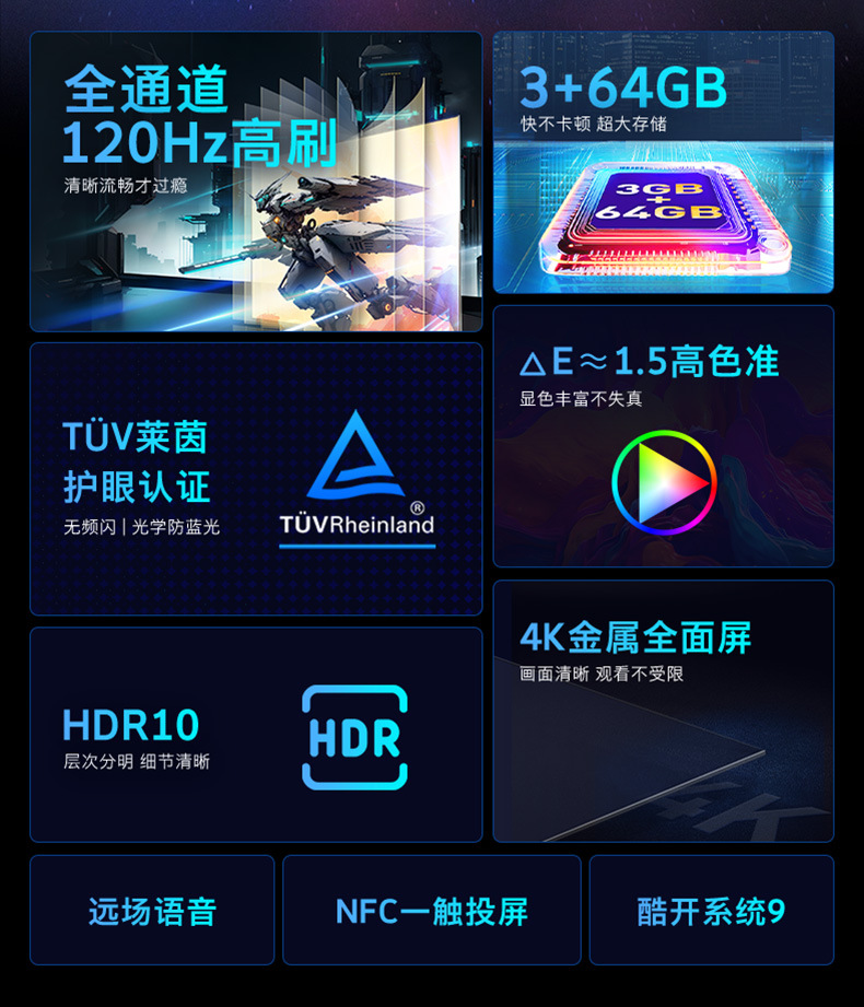 酷开55K3 Pro 55寸电视机液晶电视高刷4K智能家用超薄55P3DMax详情2