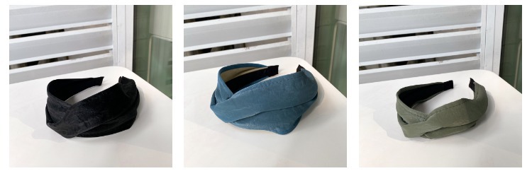 韩版网红头饰少女韩国简约甜美百搭宽边布艺交叉发箍头箍压发外出详情8