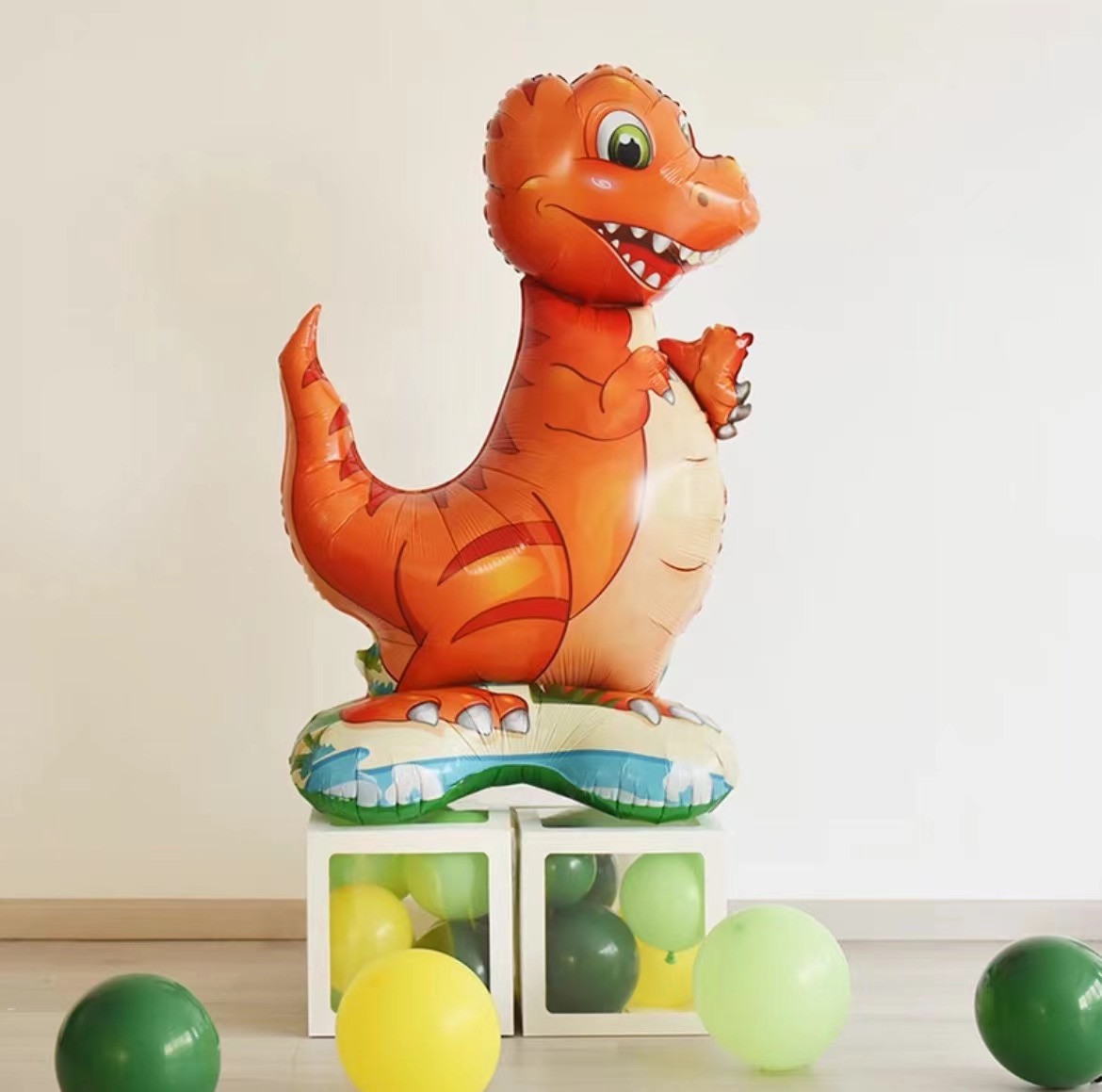 跨境大号鳄鱼恐龙卡通铝膜气球儿童生日派对聚会场景装饰背景布置详情5