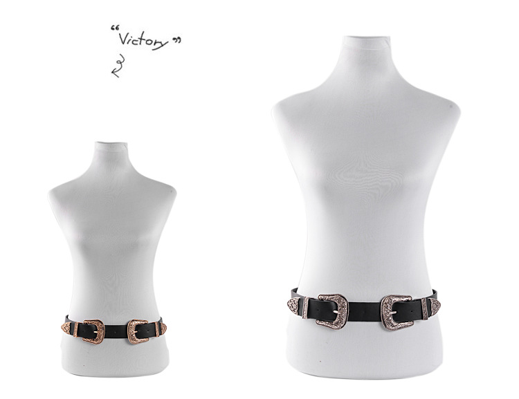 European and American street style retro double-buckle adjustable carved needle buckle belt, women's belt, fashion belt, belt wholesale pic 25