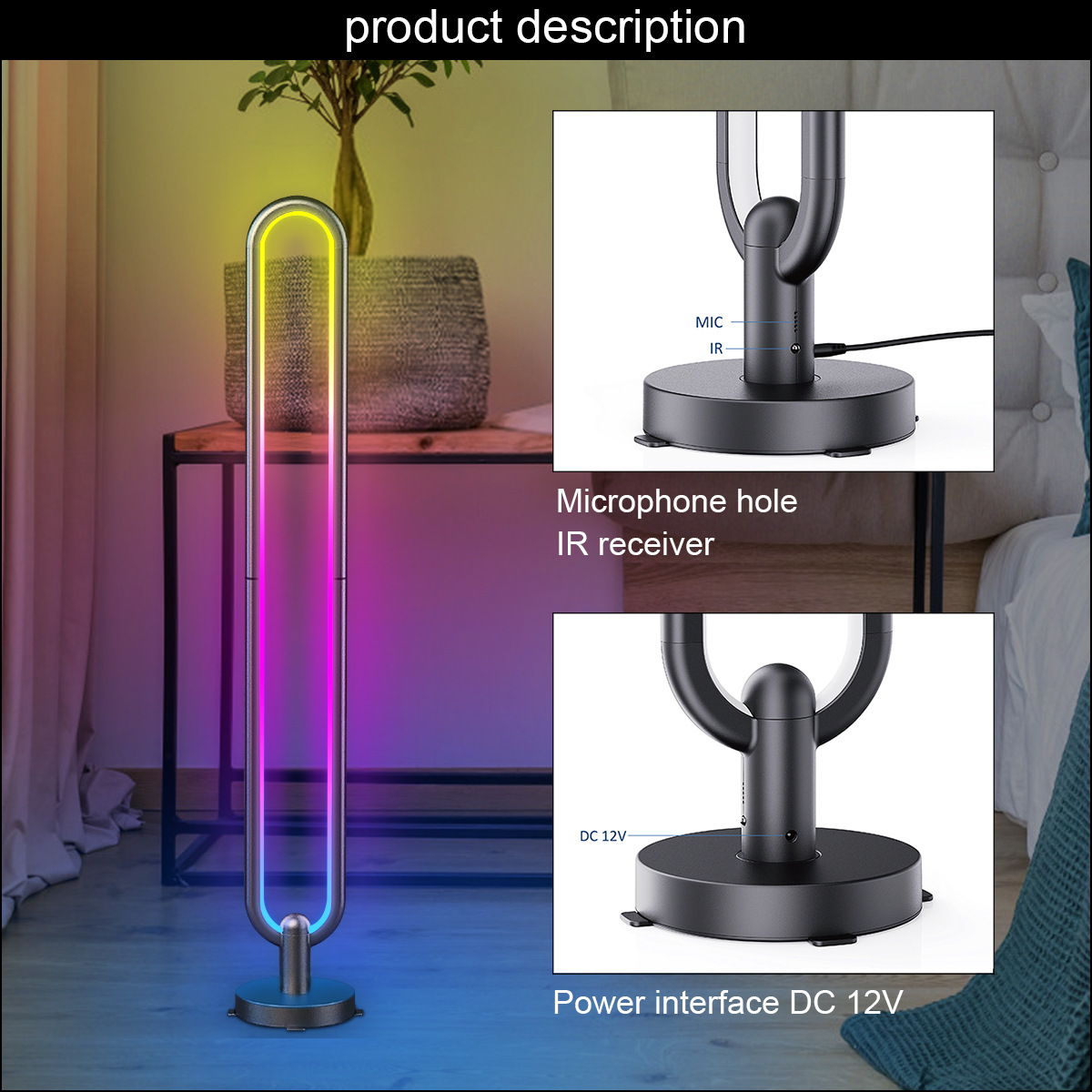 led iridescent floor lamp pic 3