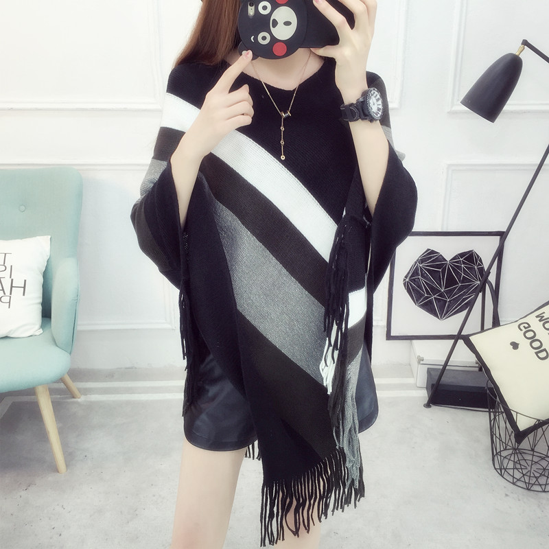 Loose tassel shawl spring and autumn new women sweater coat plus-size knitted cape pullover 蝙蝠衫 pic 16