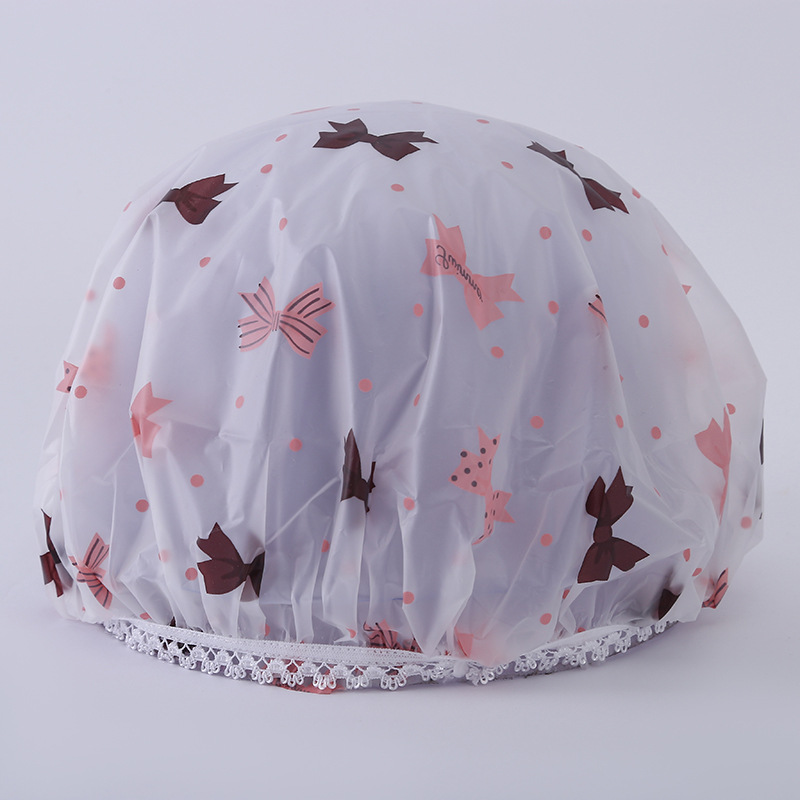 创意PEVA印花浴帽双层加厚防水洗澡淋浴头套卡通可爱发膜帽现货详情25