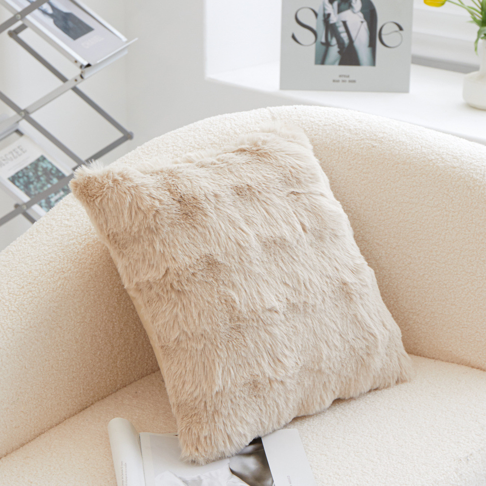 泡泡绒毛绒靠垫套居家沙发现代简约仿兔毛抱枕套卧室床头装饰抱枕详情25
