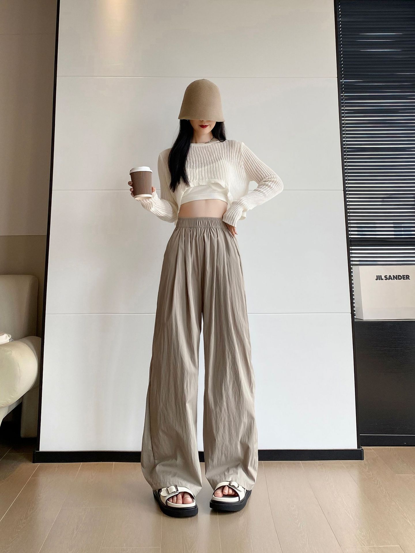 休闲裤女夏季新款高腰裤子显瘦速干大码清凉阔腿裤韩版百搭山本裤详情22